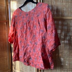 Modaspia pintuck blouse (L), airy red cotton